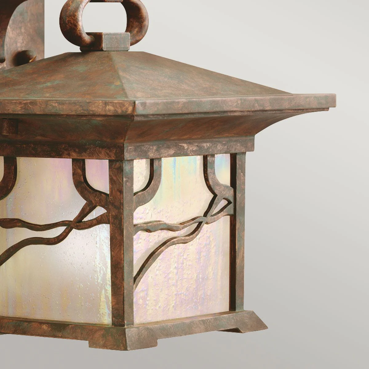 Morris 1 Light Small/Medium/Large Outdoor Lantern - Distressed Copper E27 IP44 - Image 5