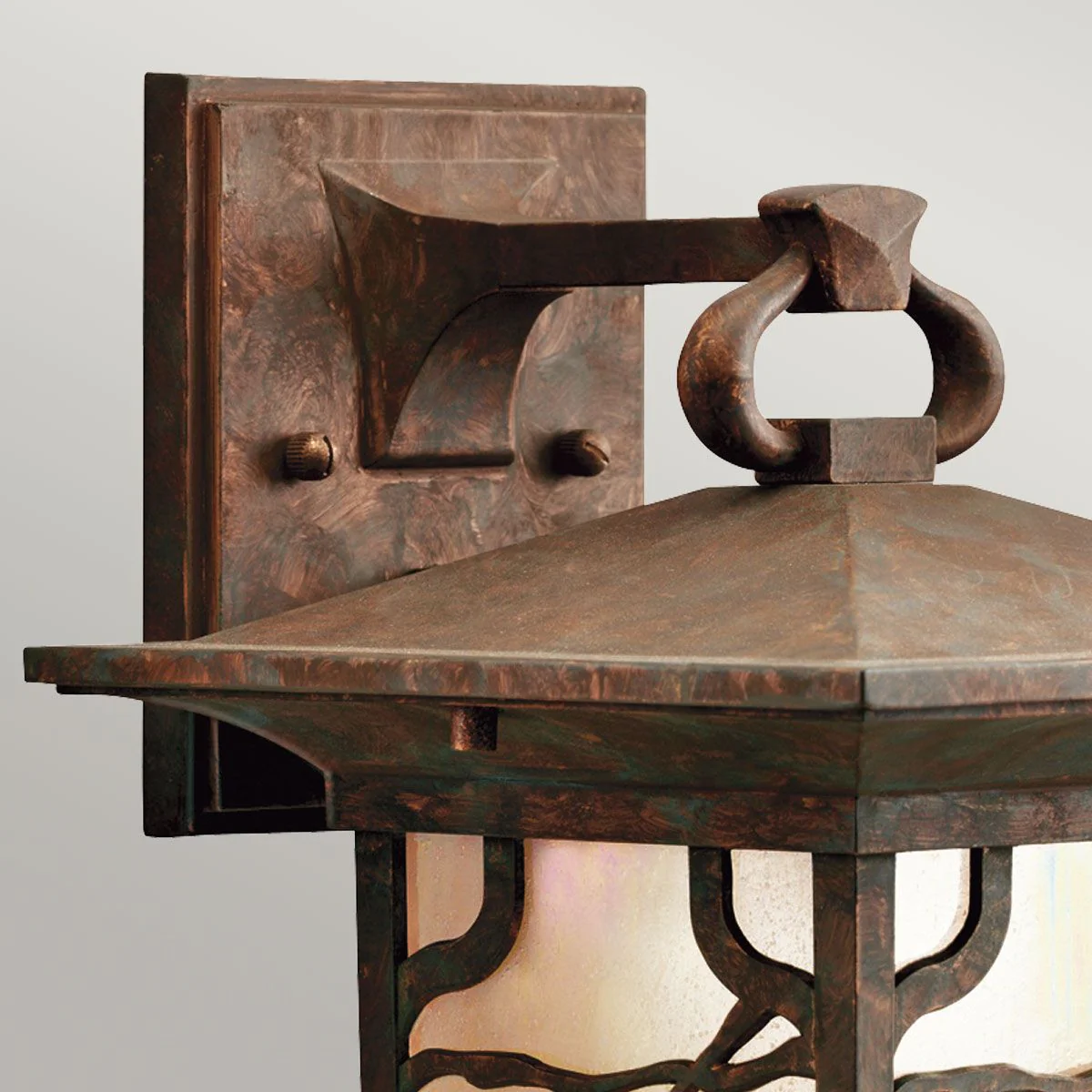 Morris 1 Light Small/Medium/Large Outdoor Lantern - Distressed Copper E27 IP44 - Image 9