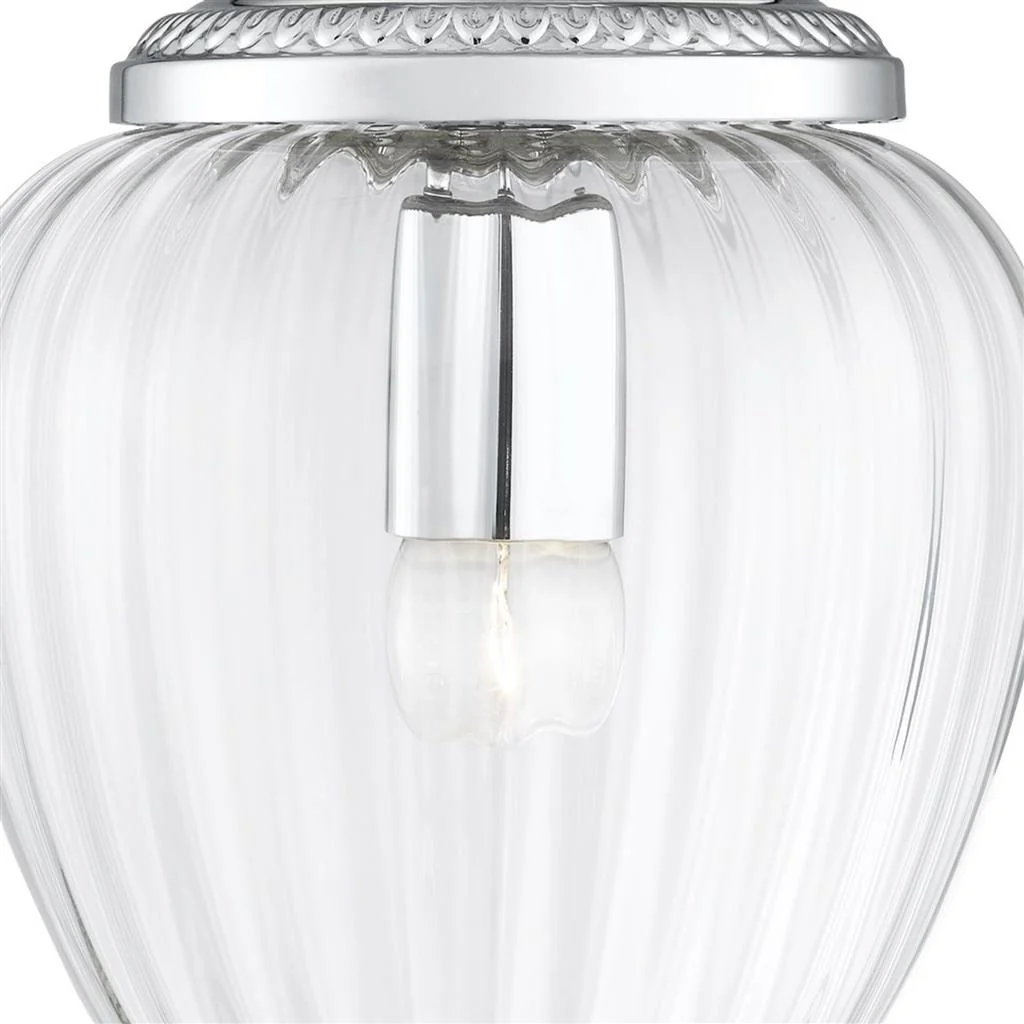 Moscow Pendant - Antique Brass/Chrome Metal & Ribbed Glass - Image 5