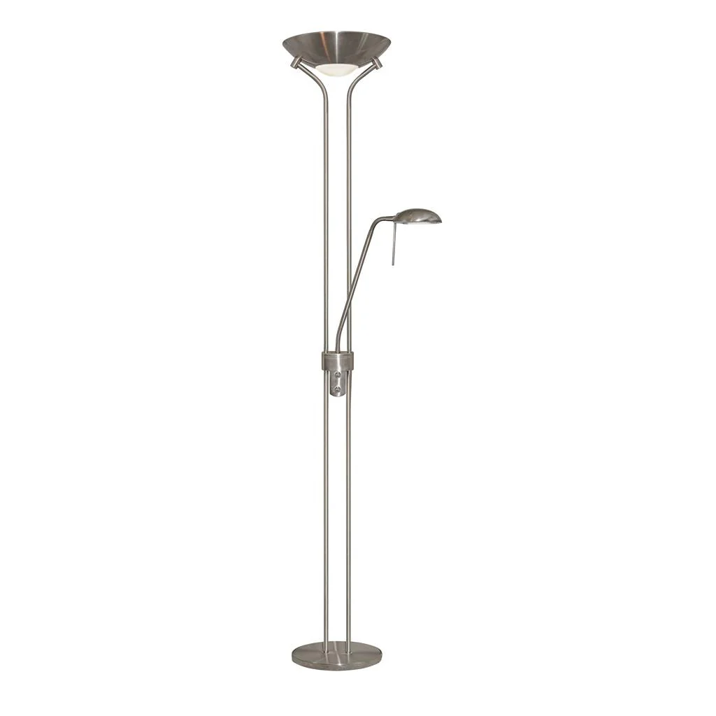 Mother & Child Floor Lamp - Antique Brass/Satin Silver Metal & Glass R7S - Image 4