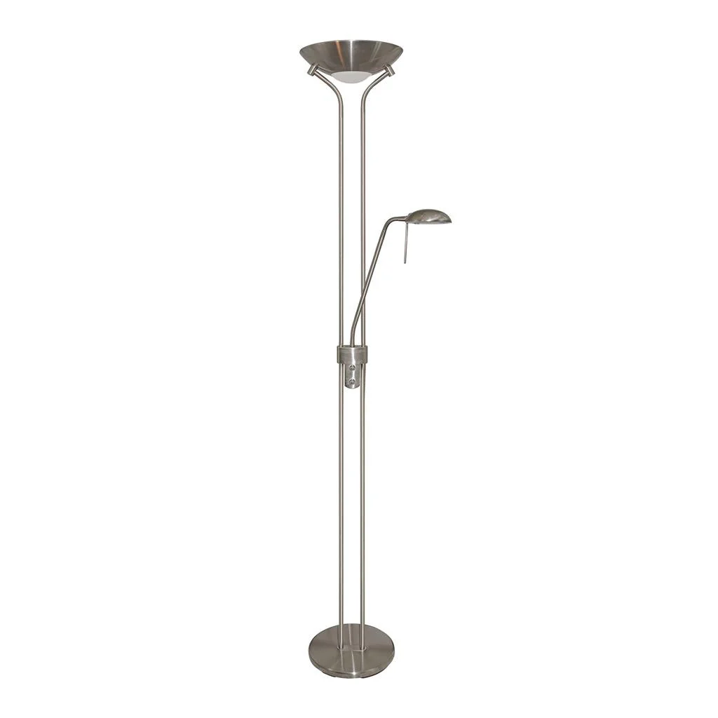 Mother & Child Floor Lamp - Antique Brass/Satin Silver Metal & Glass R7S - Image 5