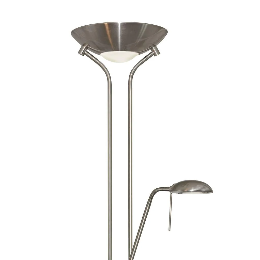 Mother & Child Floor Lamp - Antique Brass/Satin Silver Metal & Glass R7S - Image 6
