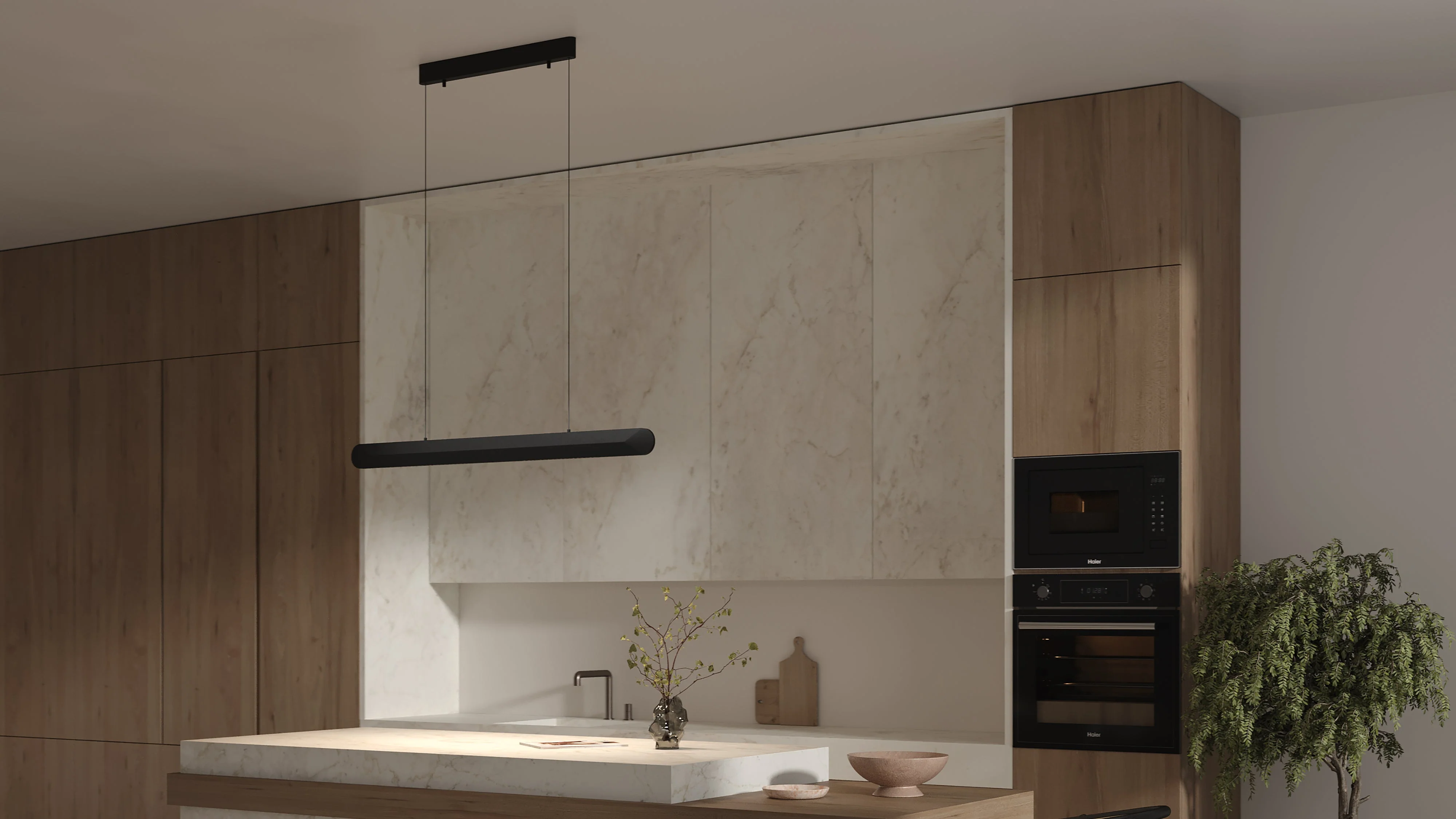 Motion LED Linear Pendant - White/Black - Image 6