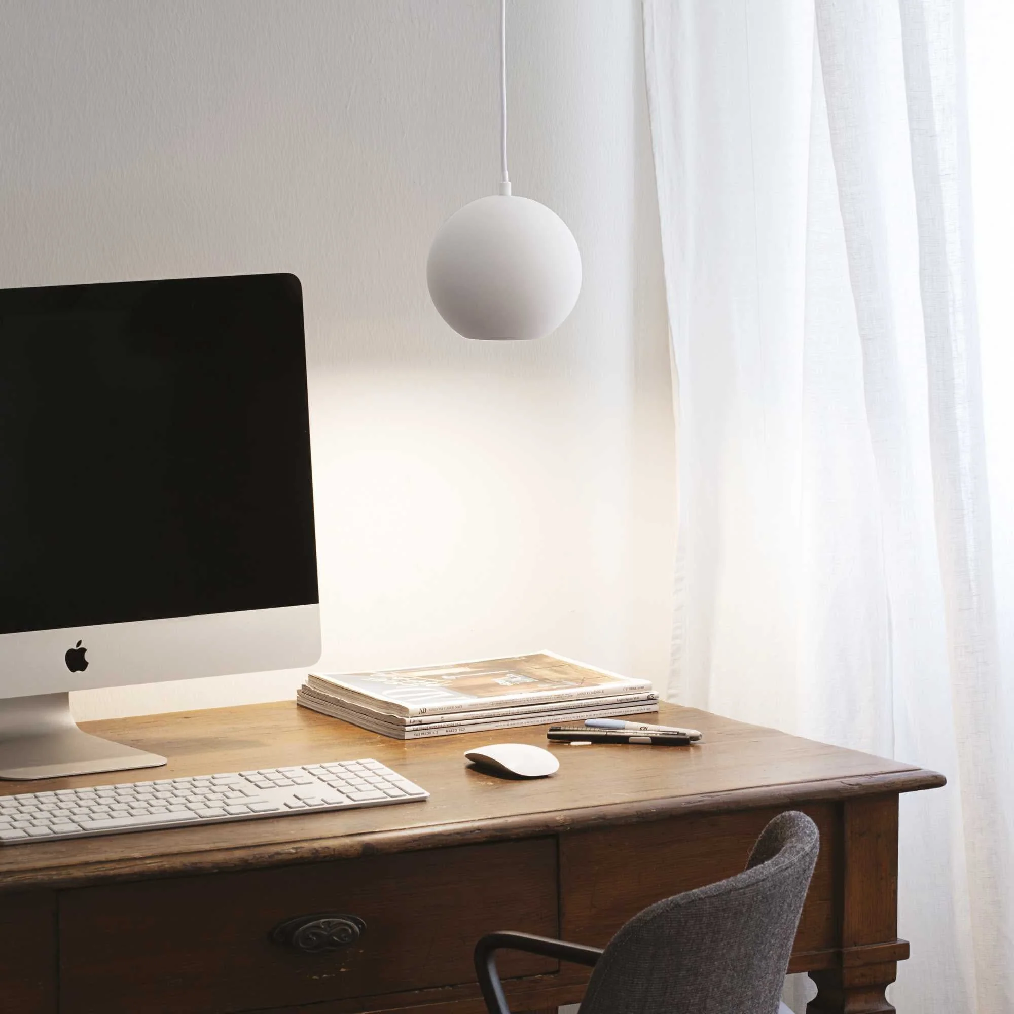 Mr Jack Small/Large Pendant Ceiling Light - White/Black/Chrome Finish - Image 4