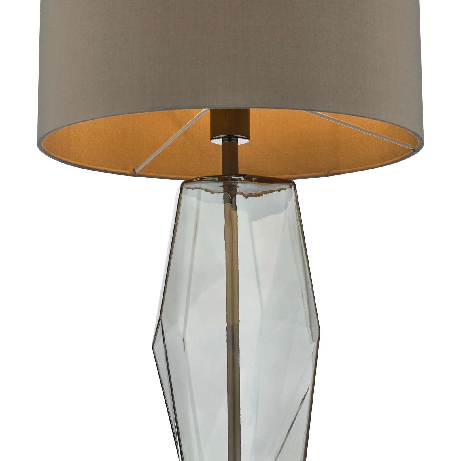 Mubina Touch Table Lamp Black Chrome Smoked Glass With Shade E27 - Image 4
