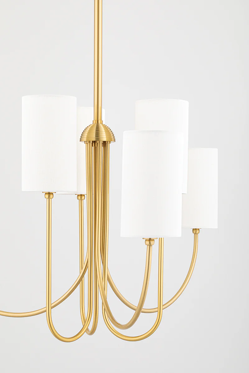 Whitby 6/10Lt Multi Arm Pendant - Aged Brass - Image 4