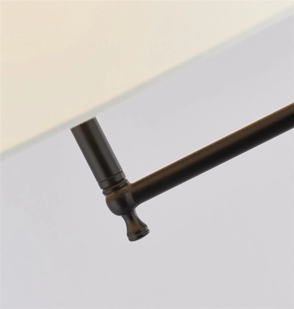 Munich Floor Lamp - Matt Black Metal & Natural Linen Shade E27 - Image 3