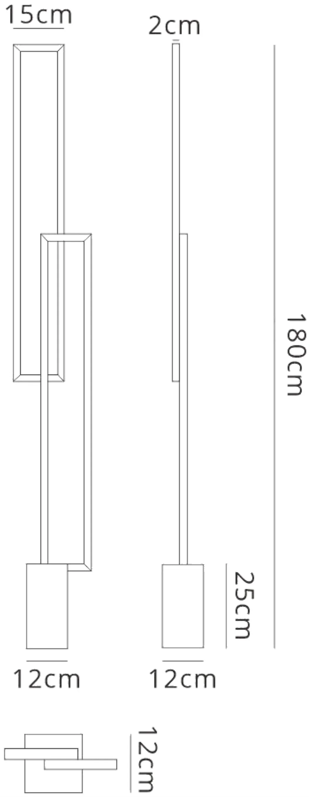Mural Floor Lamp Matt White & Black - Image 3