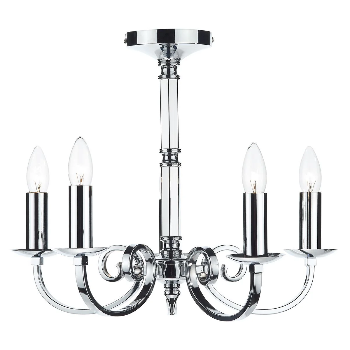 Murray 5/8Lt Centre Ceiling Dual Mount Light - Antique Brass/Polished Chrome - Image 10