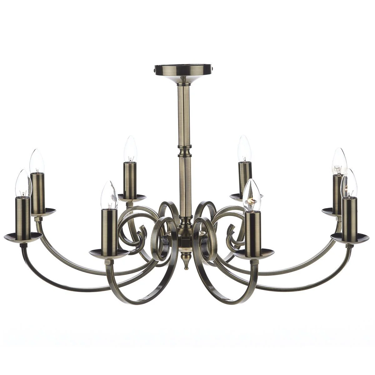 Murray 5/8Lt Centre Ceiling Dual Mount Light - Antique Brass/Polished Chrome - Image 5