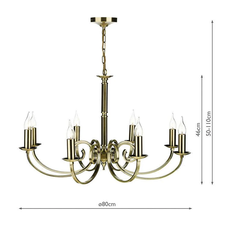 Murray 5/8Lt Centre Ceiling Dual Mount Light - Antique Brass/Polished Chrome - Image 8