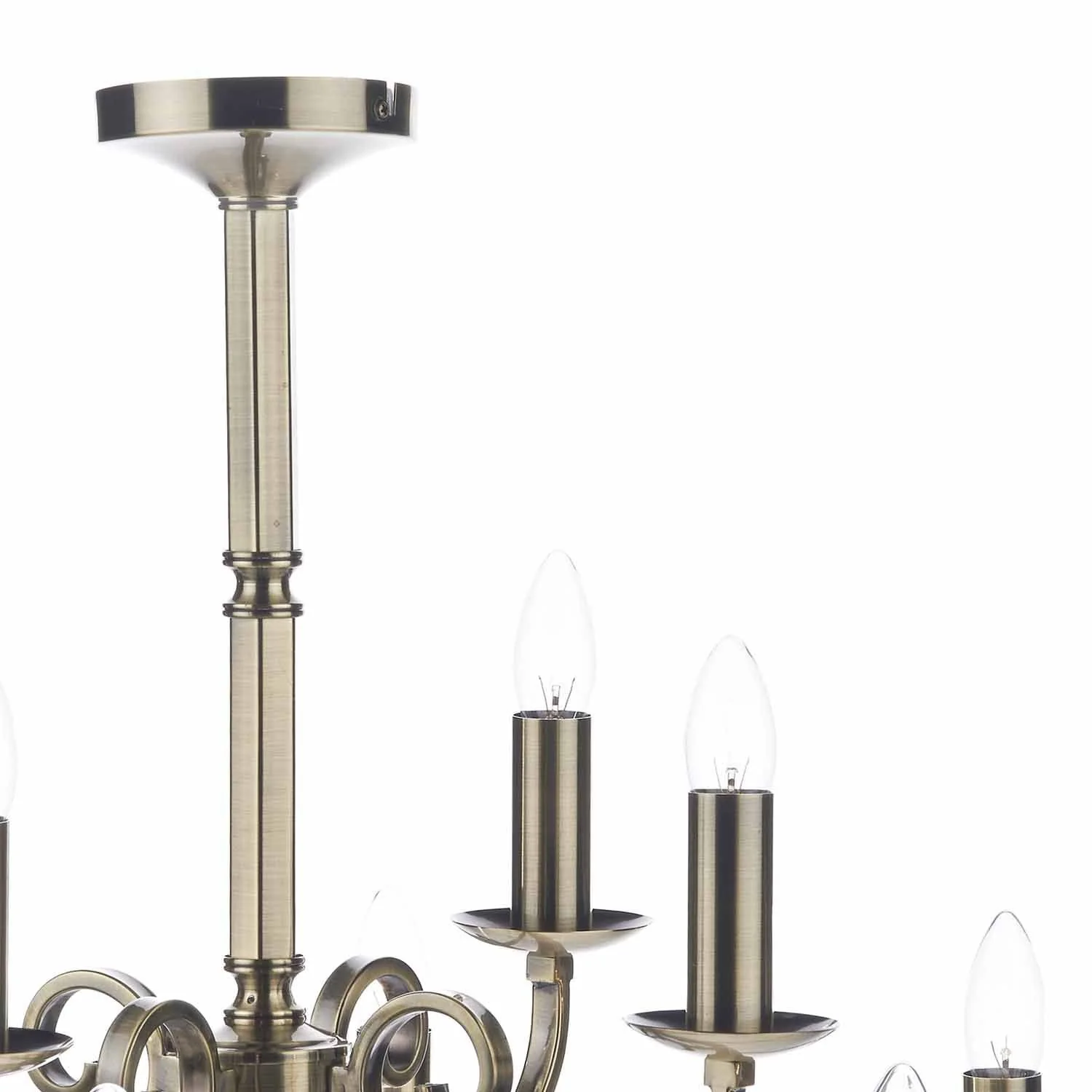 Murray 5/8Lt Centre Ceiling Dual Mount Light - Antique Brass/Polished Chrome - Image 9