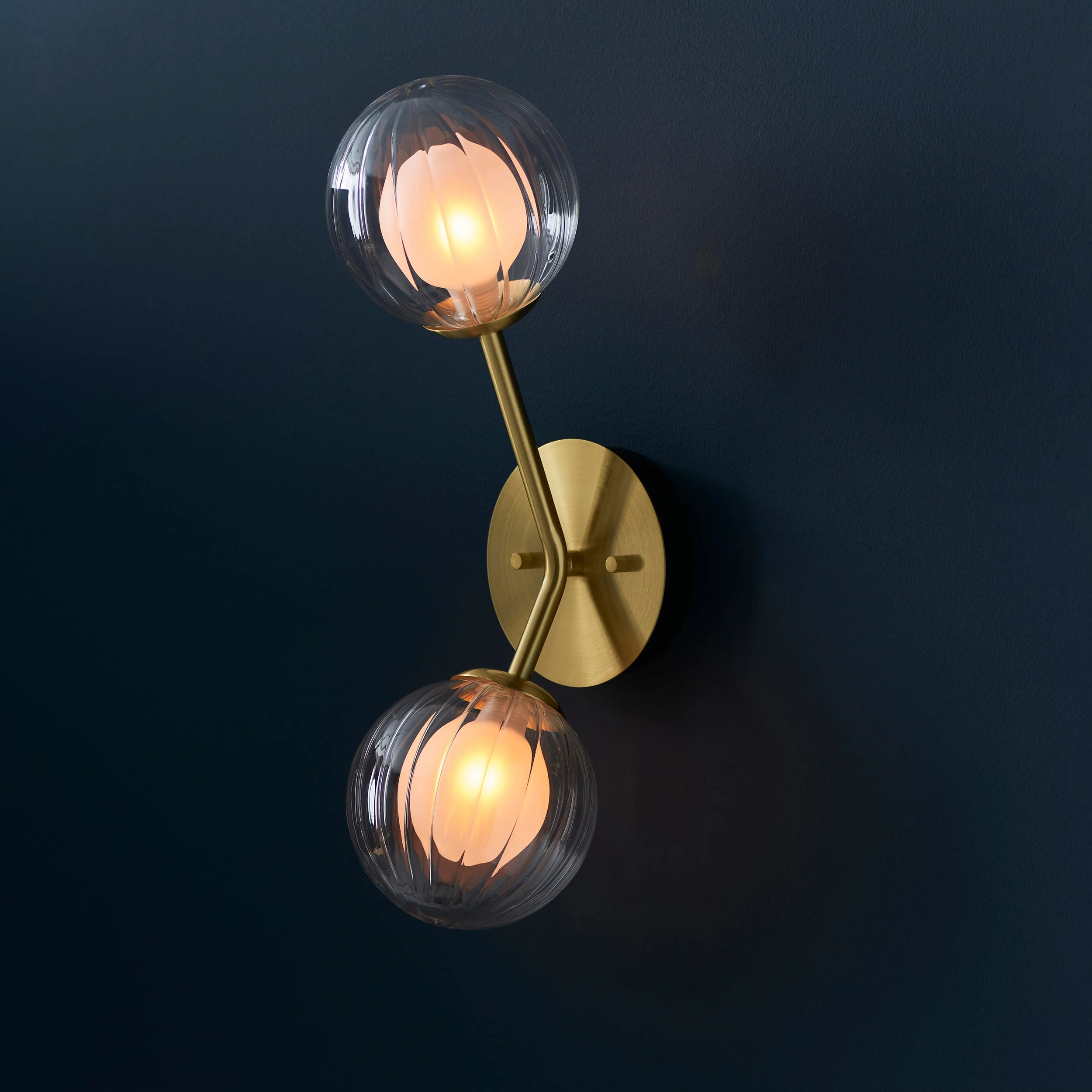 Muscovy 2Lt Wall Light - Satin Brass - Image 3