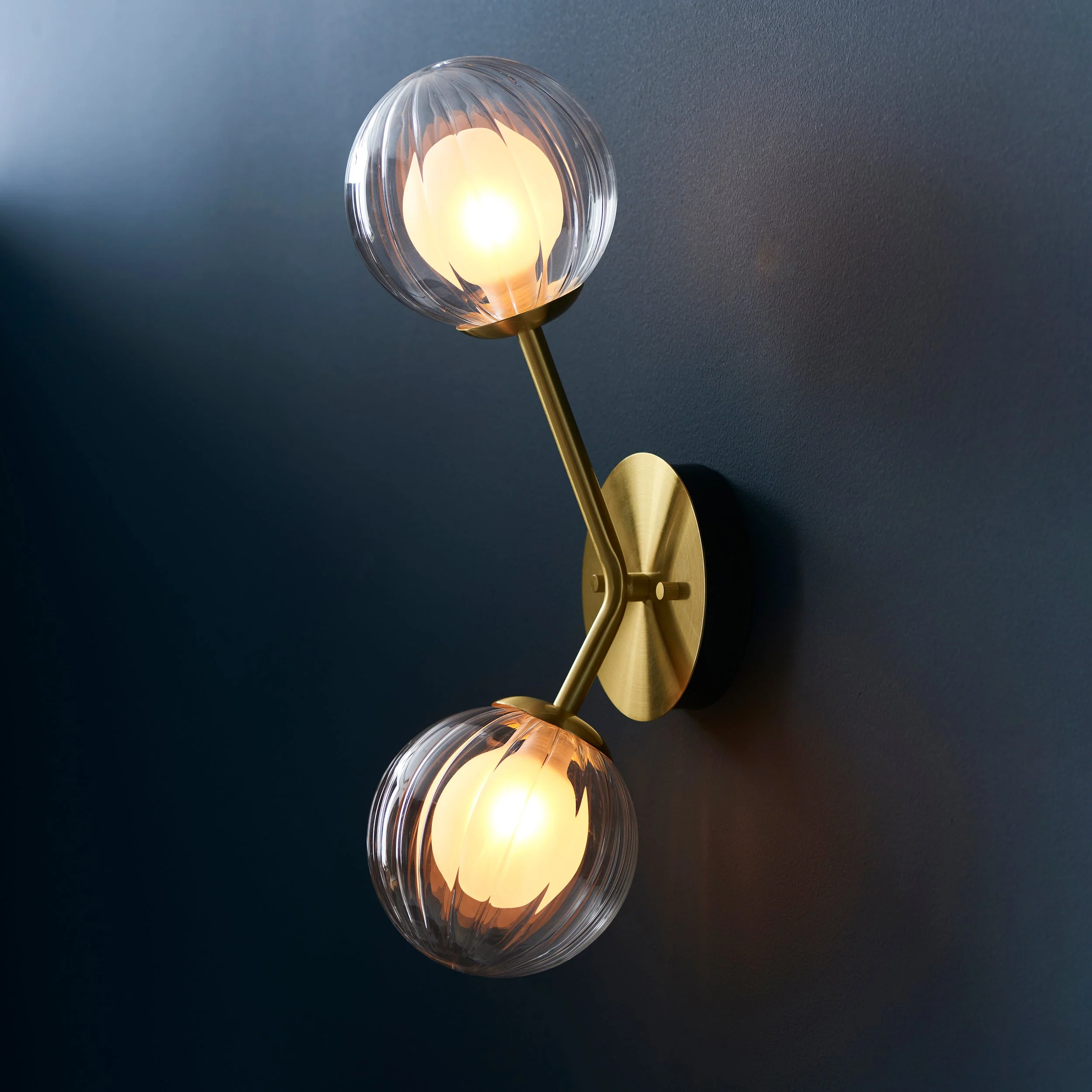 Muscovy 2Lt Wall Light - Satin Brass - Image 5