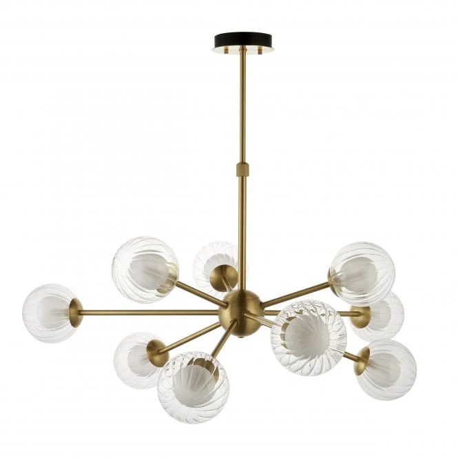 Muscovy 9Lt Multi-Arm Pendants - Satin Brass - Image 2