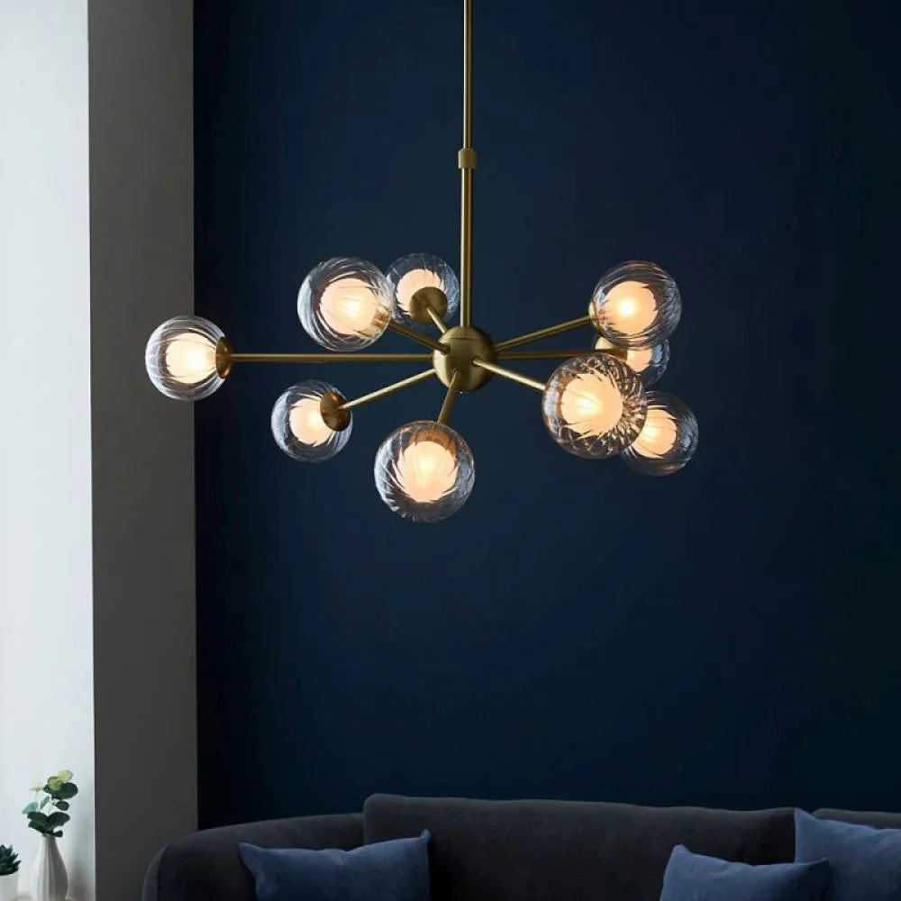Muscovy 9Lt Multi-Arm Pendants - Satin Brass - Image 3