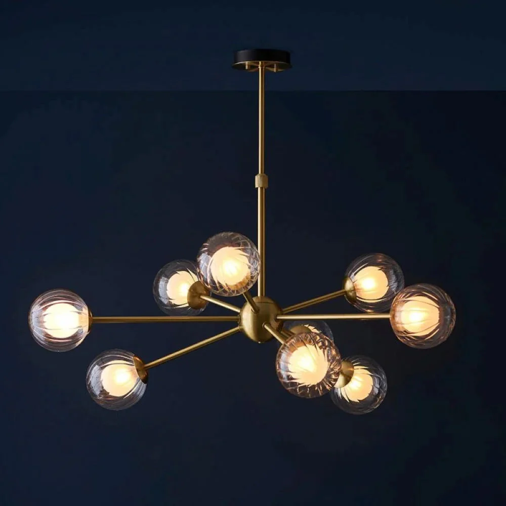 Muscovy 9Lt Multi-Arm Pendants - Satin Brass - Image 5
