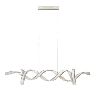 Music Led Ceiling Pendant - Satin Silver & Opal - Image 2