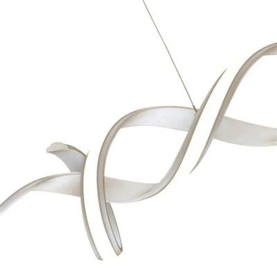 Music Led Ceiling Pendant - Satin Silver & Opal - Image 3
