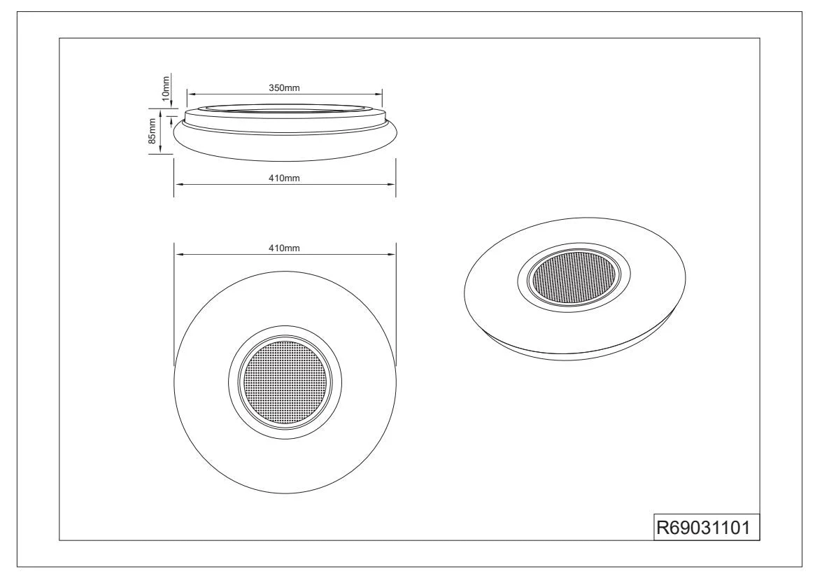 Musica RGBW LED Flush Ceiling Light - Image 3