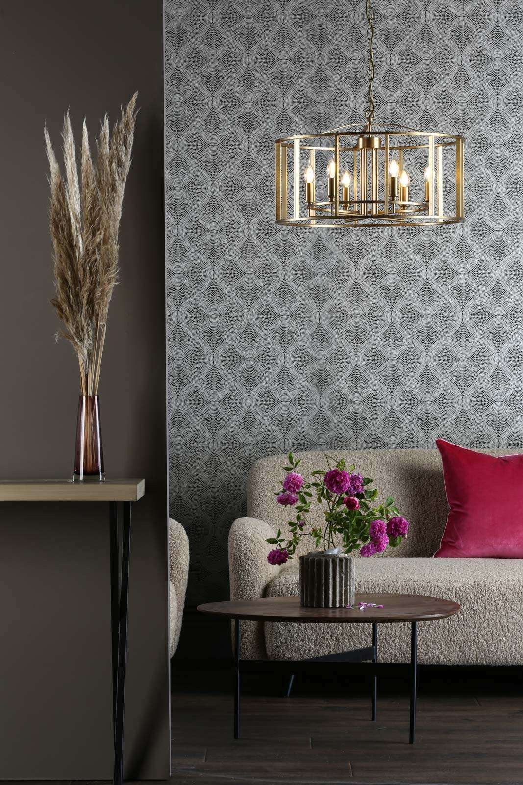 Myka 4/6Lt Centre Ceiling Light - Polished Chrome & Brushed Bronze Finish - Image 10