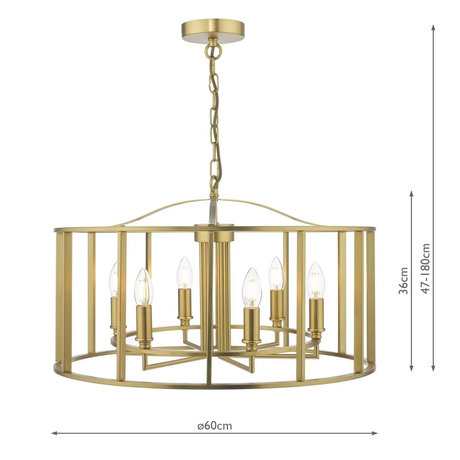 Myka 4/6Lt Centre Ceiling Light - Polished Chrome & Brushed Bronze Finish - Image 11