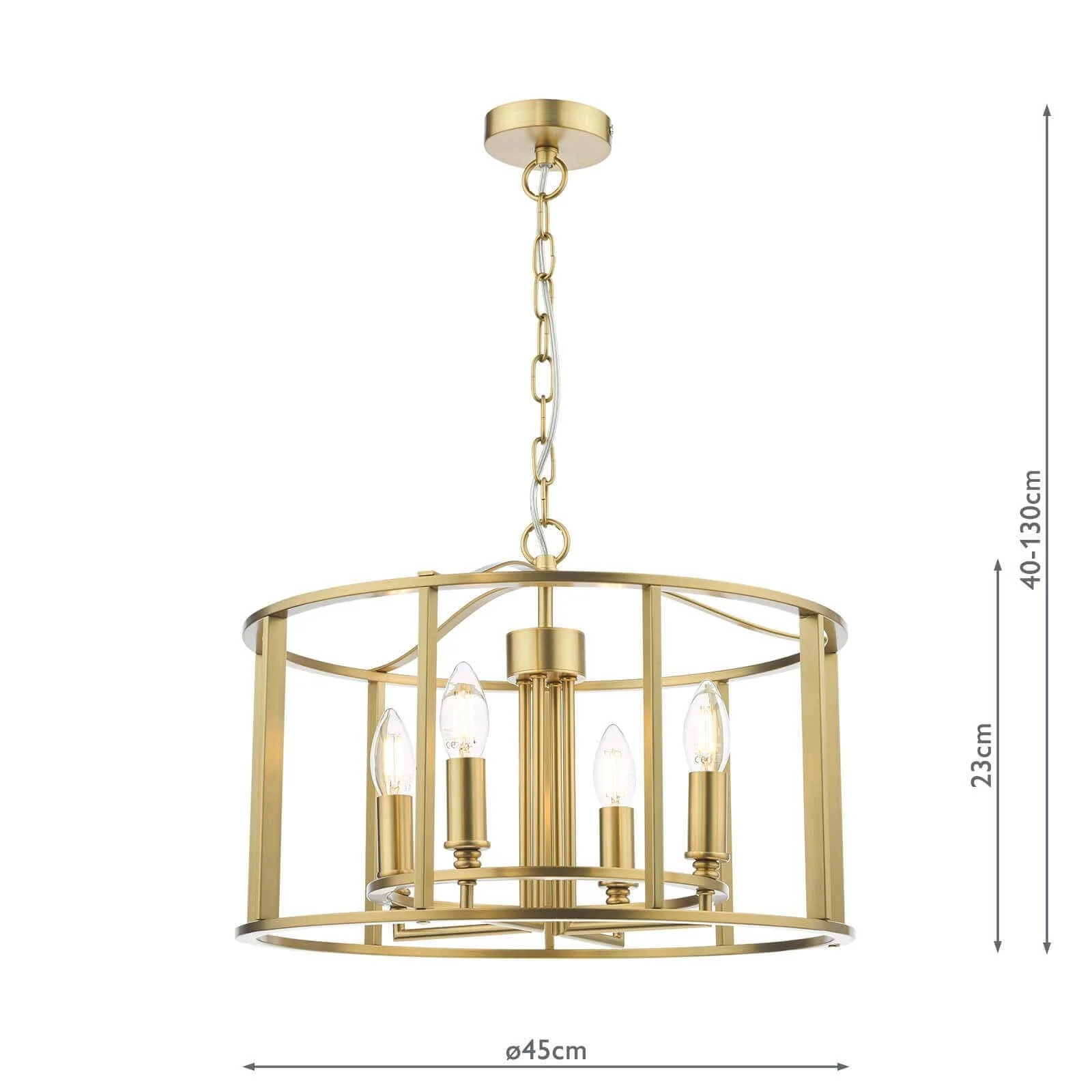 Myka 4/6Lt Centre Ceiling Light - Polished Chrome & Brushed Bronze Finish - Image 18