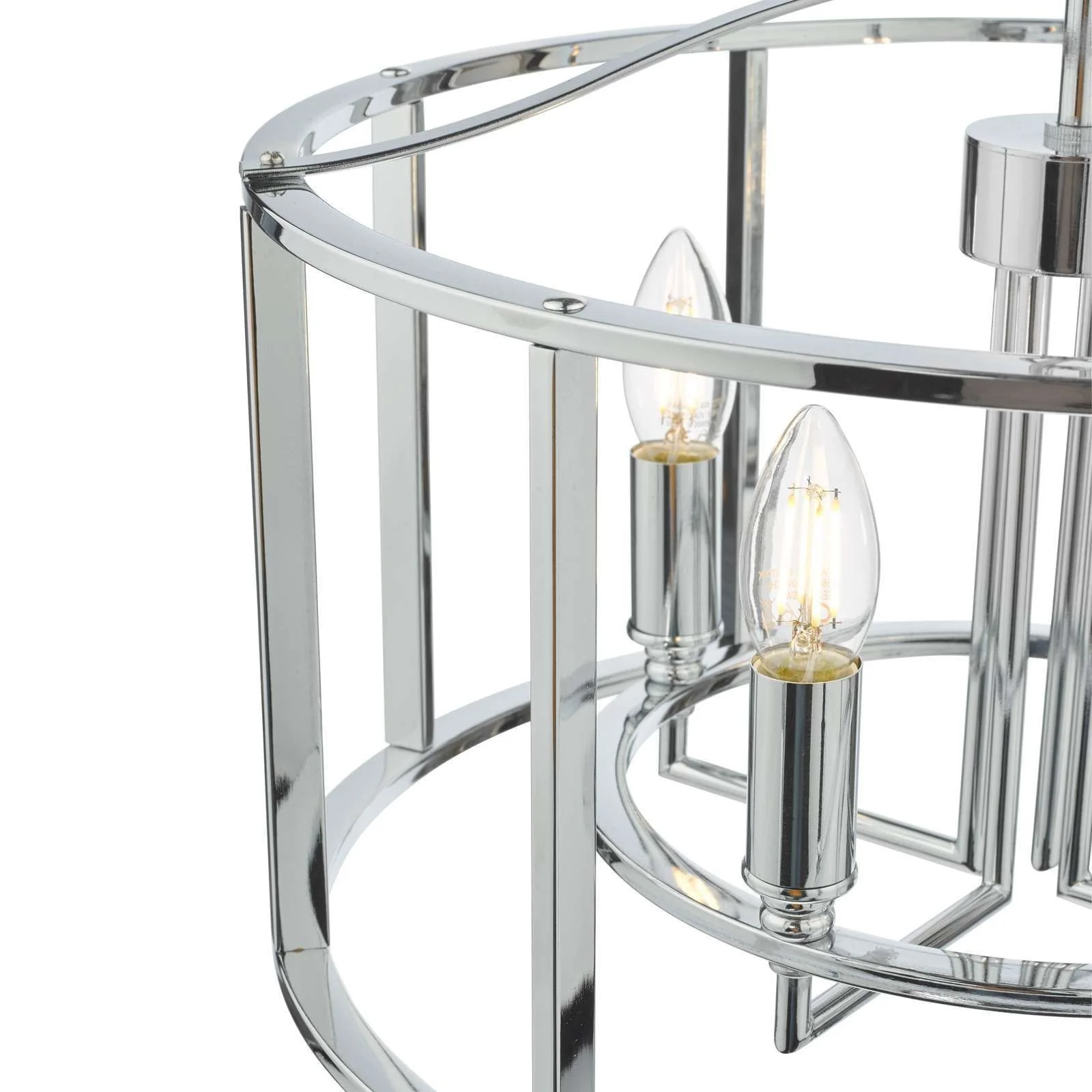 Myka 4/6Lt Centre Ceiling Light - Polished Chrome & Brushed Bronze Finish - Image 2