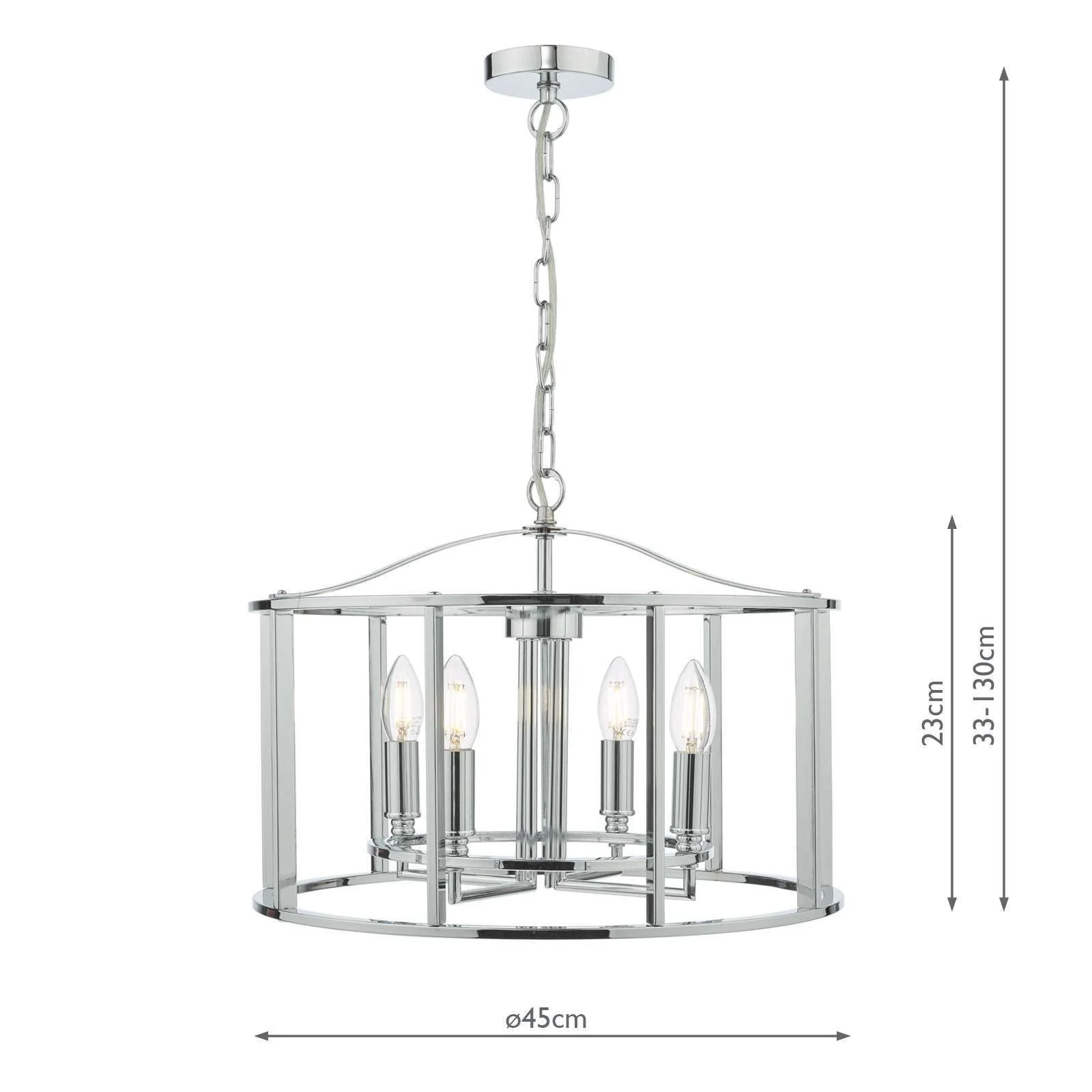 Myka 4/6Lt Centre Ceiling Light - Polished Chrome & Brushed Bronze Finish - Image 3