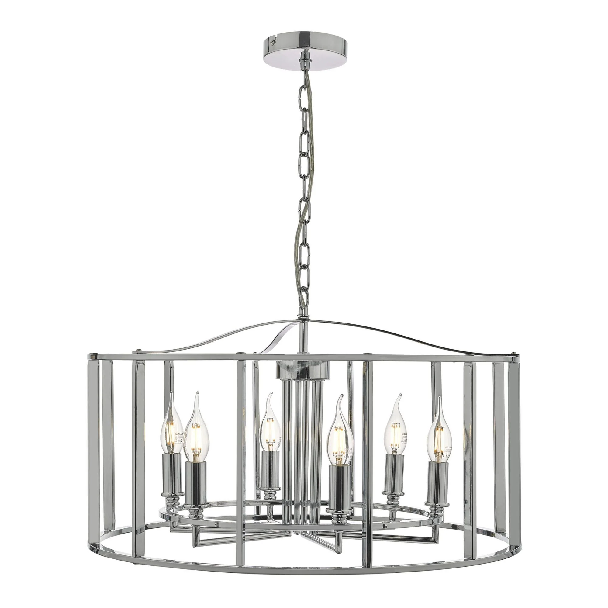 Myka 4/6Lt Centre Ceiling Light - Polished Chrome & Brushed Bronze Finish - Image 4