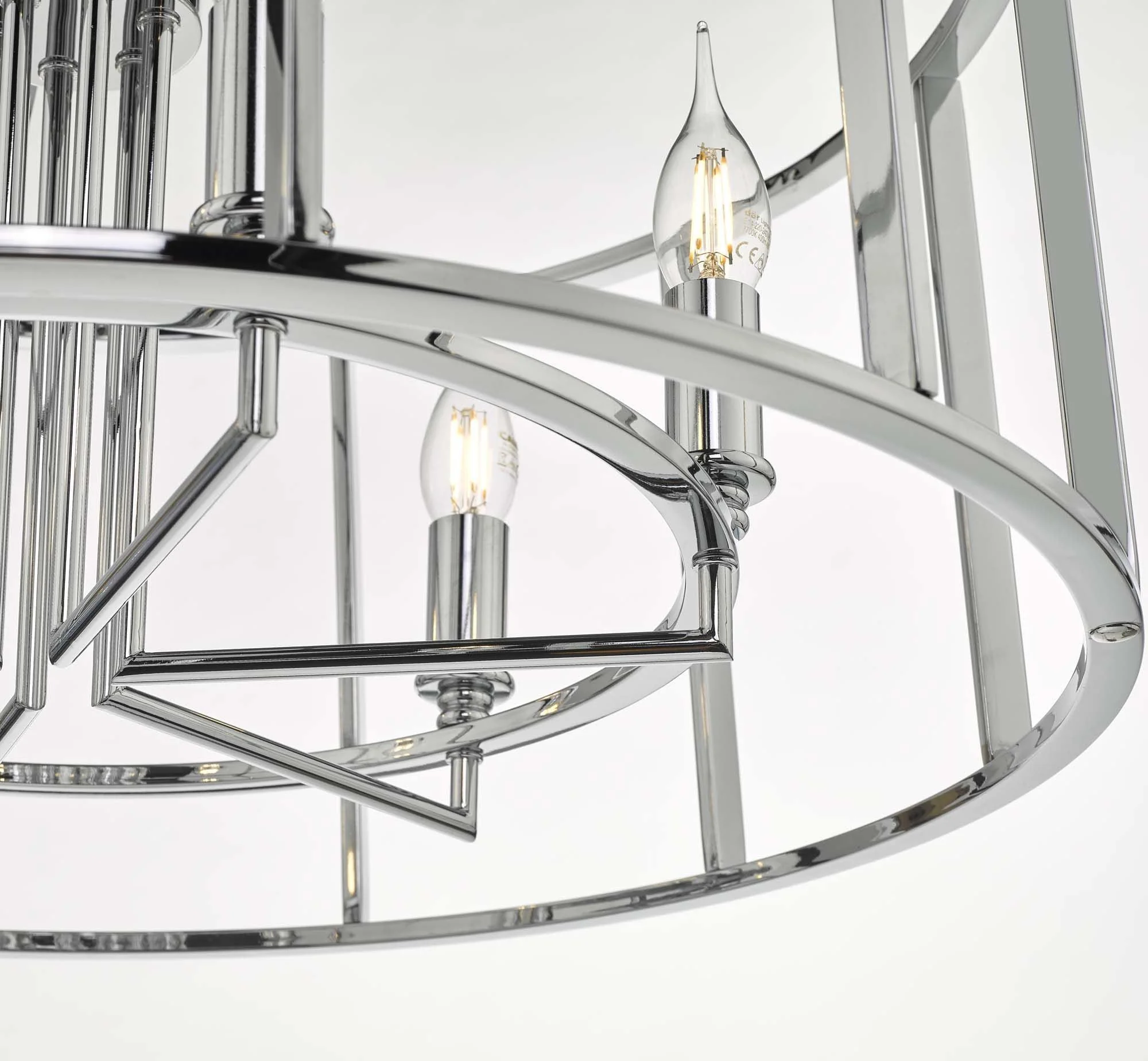 Myka 4/6Lt Centre Ceiling Light - Polished Chrome & Brushed Bronze Finish - Image 5