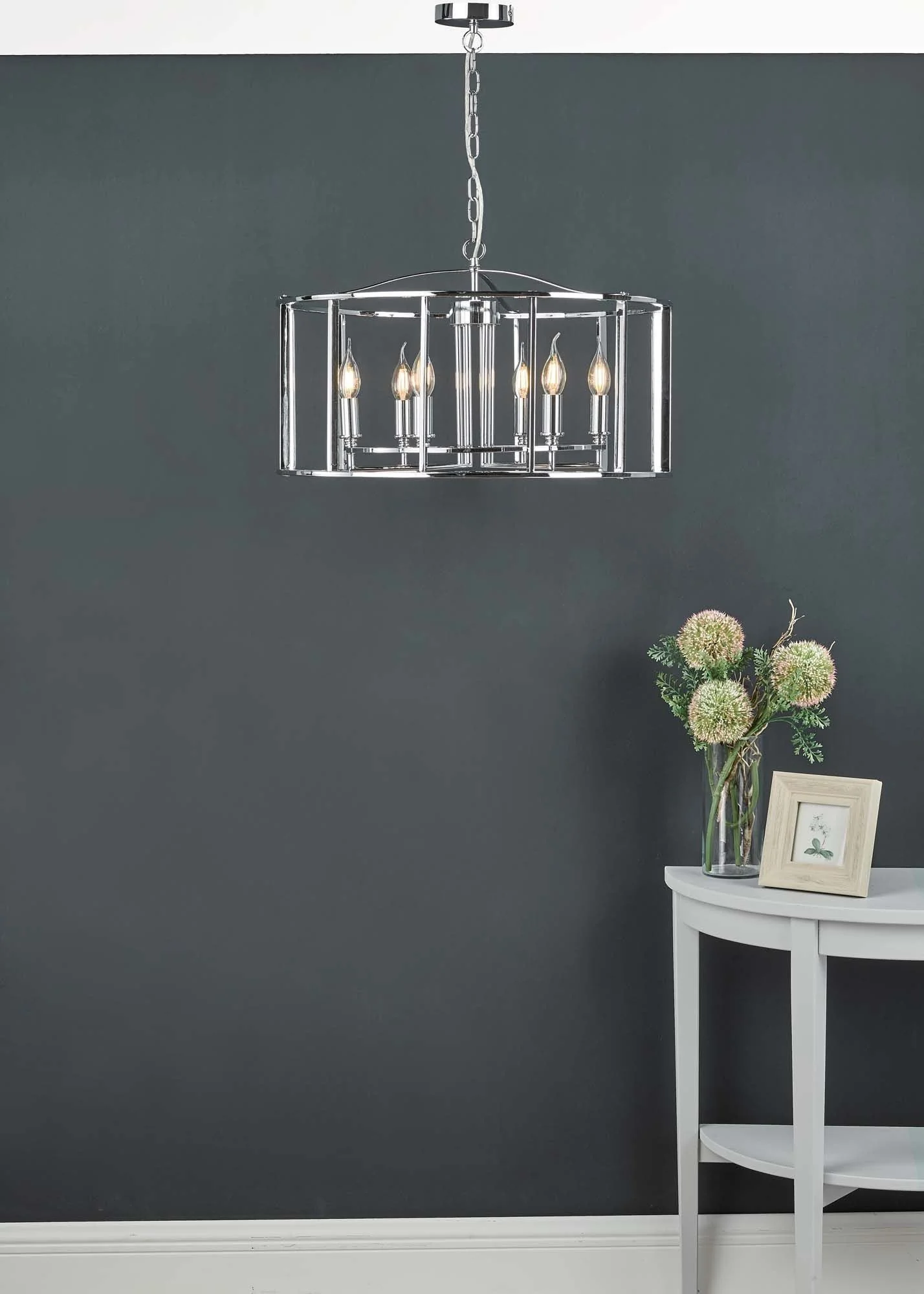 Myka 4/6Lt Centre Ceiling Light - Polished Chrome & Brushed Bronze Finish - Image 6