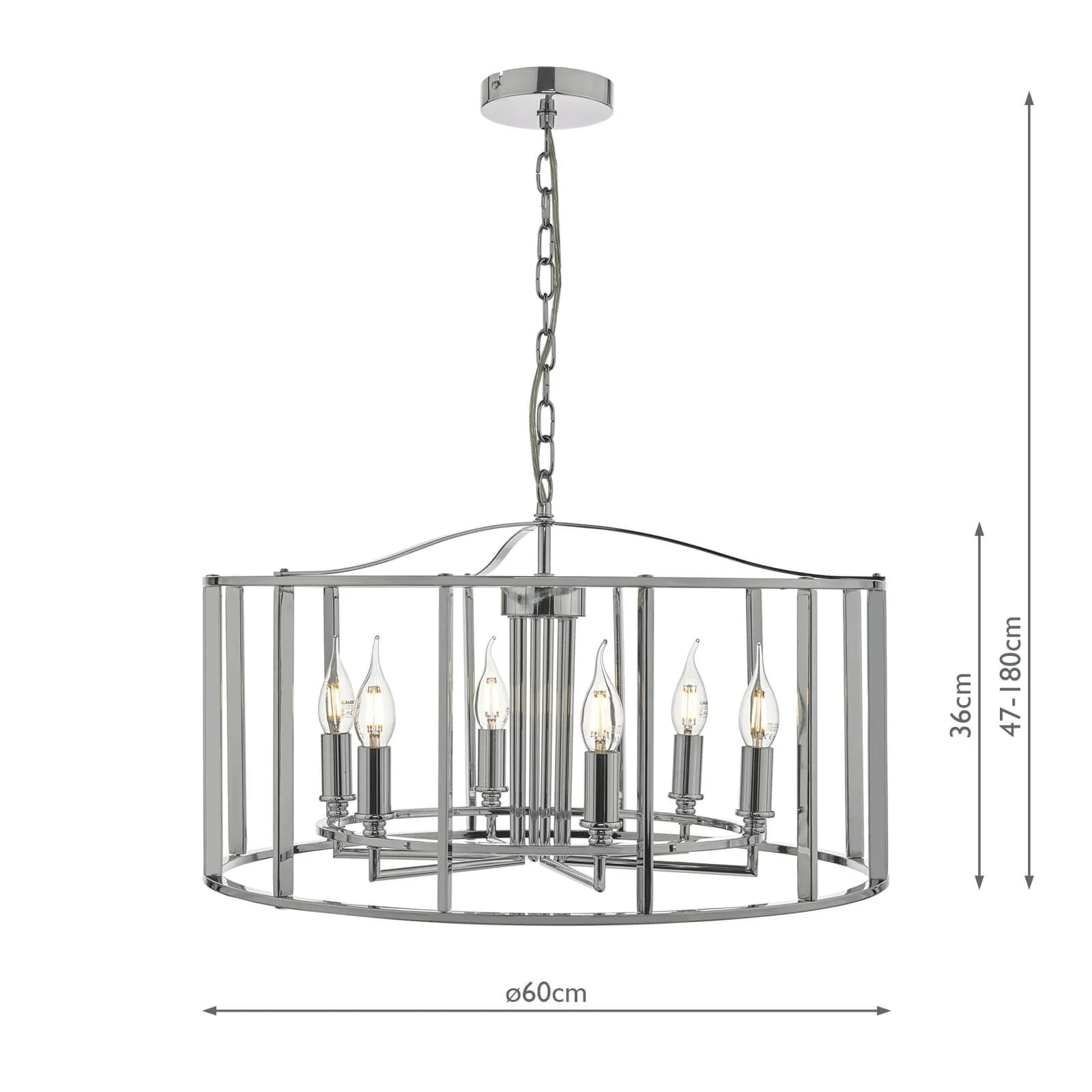 Myka 4/6Lt Centre Ceiling Light - Polished Chrome & Brushed Bronze Finish - Image 7