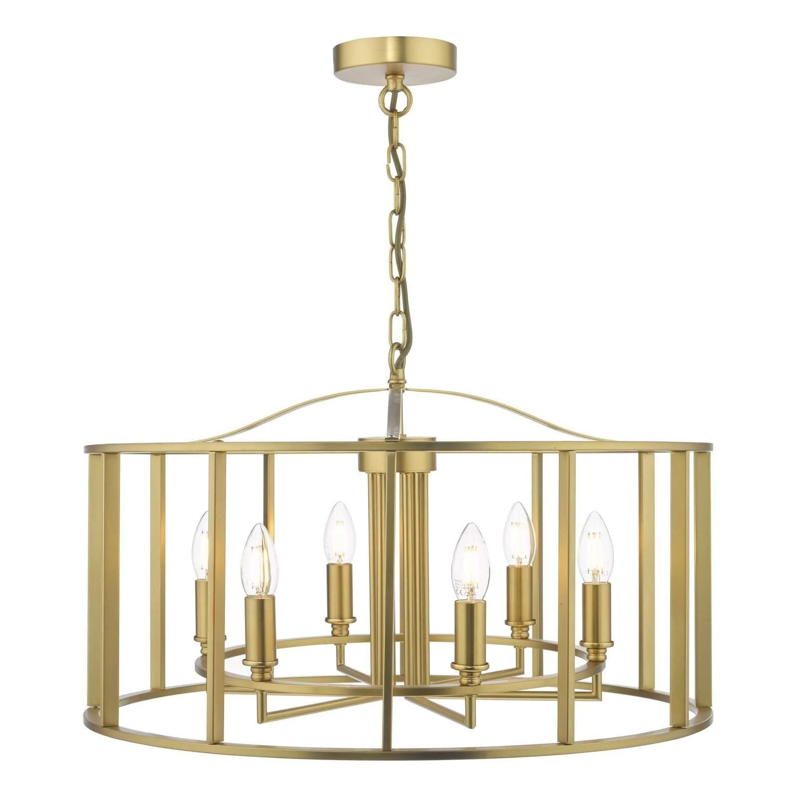 Myka 4/6Lt Centre Ceiling Light - Polished Chrome & Brushed Bronze Finish - Image 8