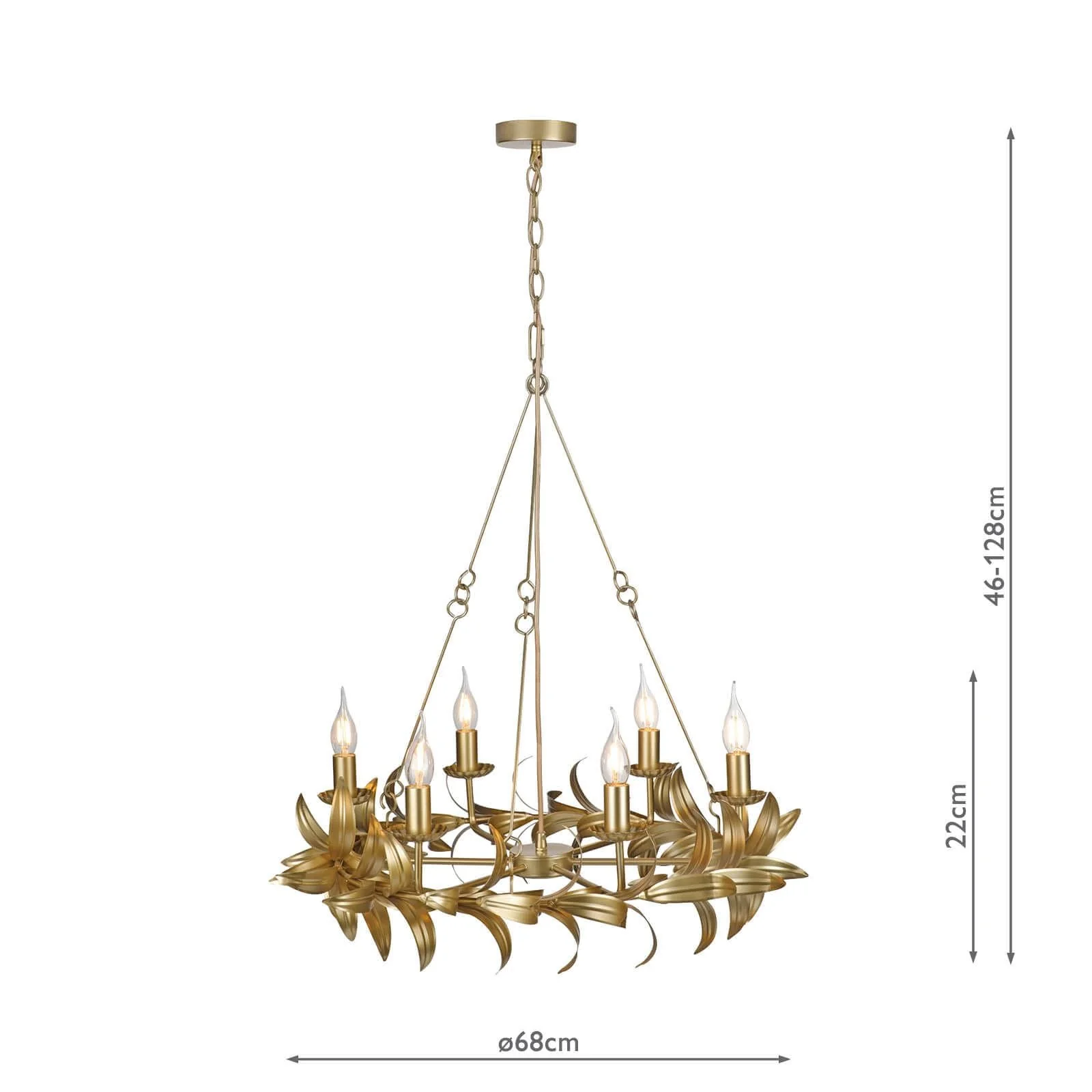 Nadria 6 Light Pendant Satin Gold - Image 5