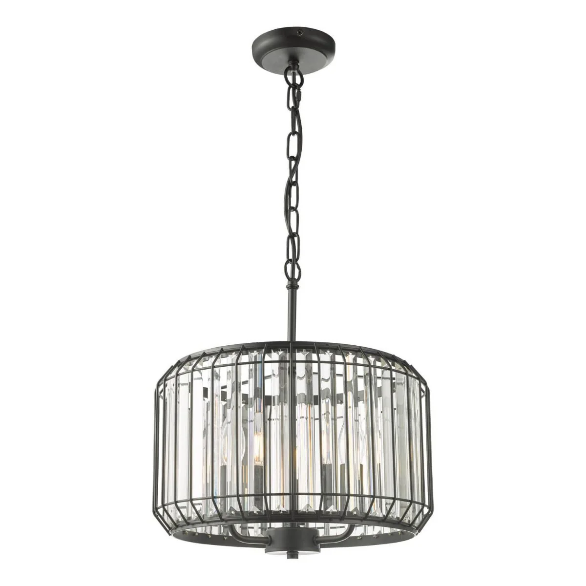 Naeva 3/4Lt Crystal Ceiling Light - Satin Black & Crystal Finish, IP20