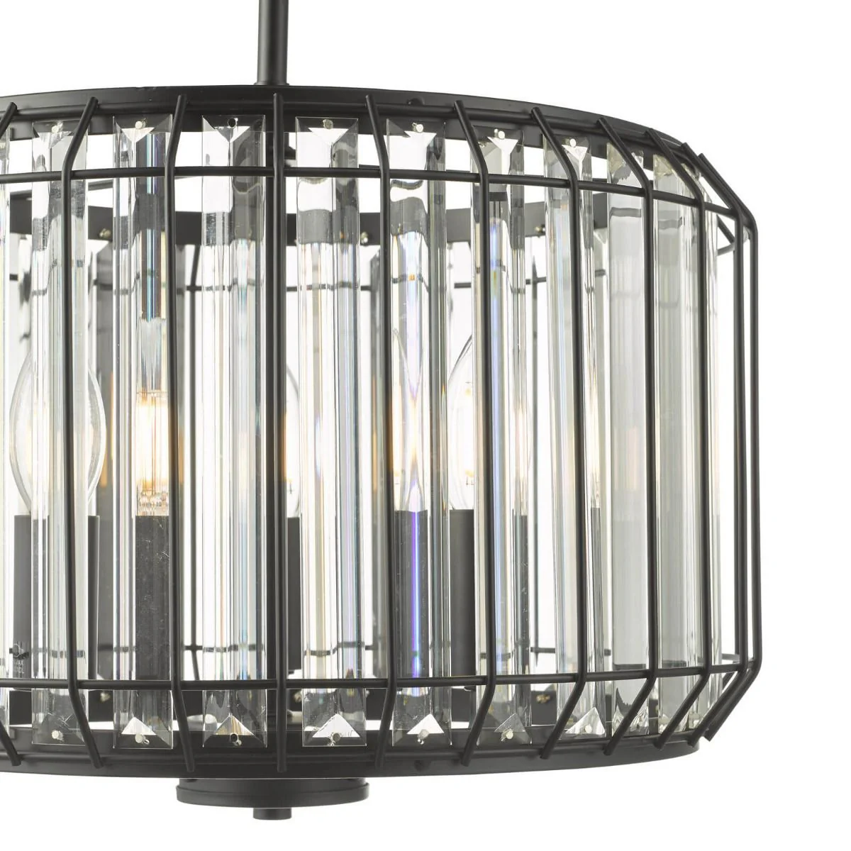 Naeva 3/4Lt Crystal Ceiling Light - Satin Black & Crystal Finish, IP20 - Image 2