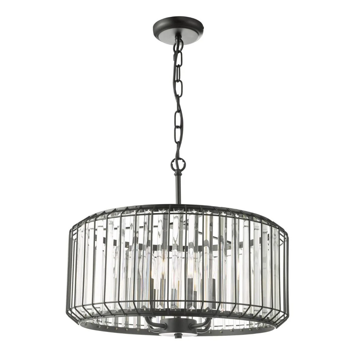 Naeva 3/4Lt Crystal Ceiling Light - Satin Black & Crystal Finish, IP20 - Image 5