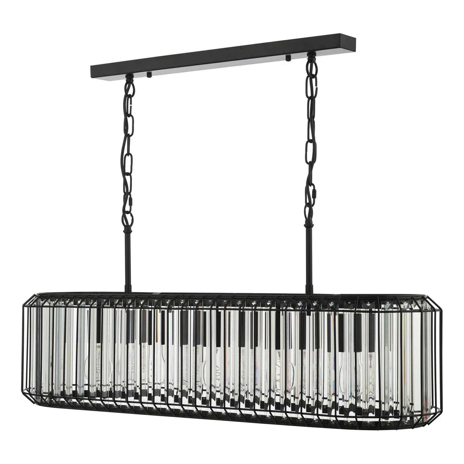 Naeva 5 Light Pendant-  Matt Black and Crystal - Image 2