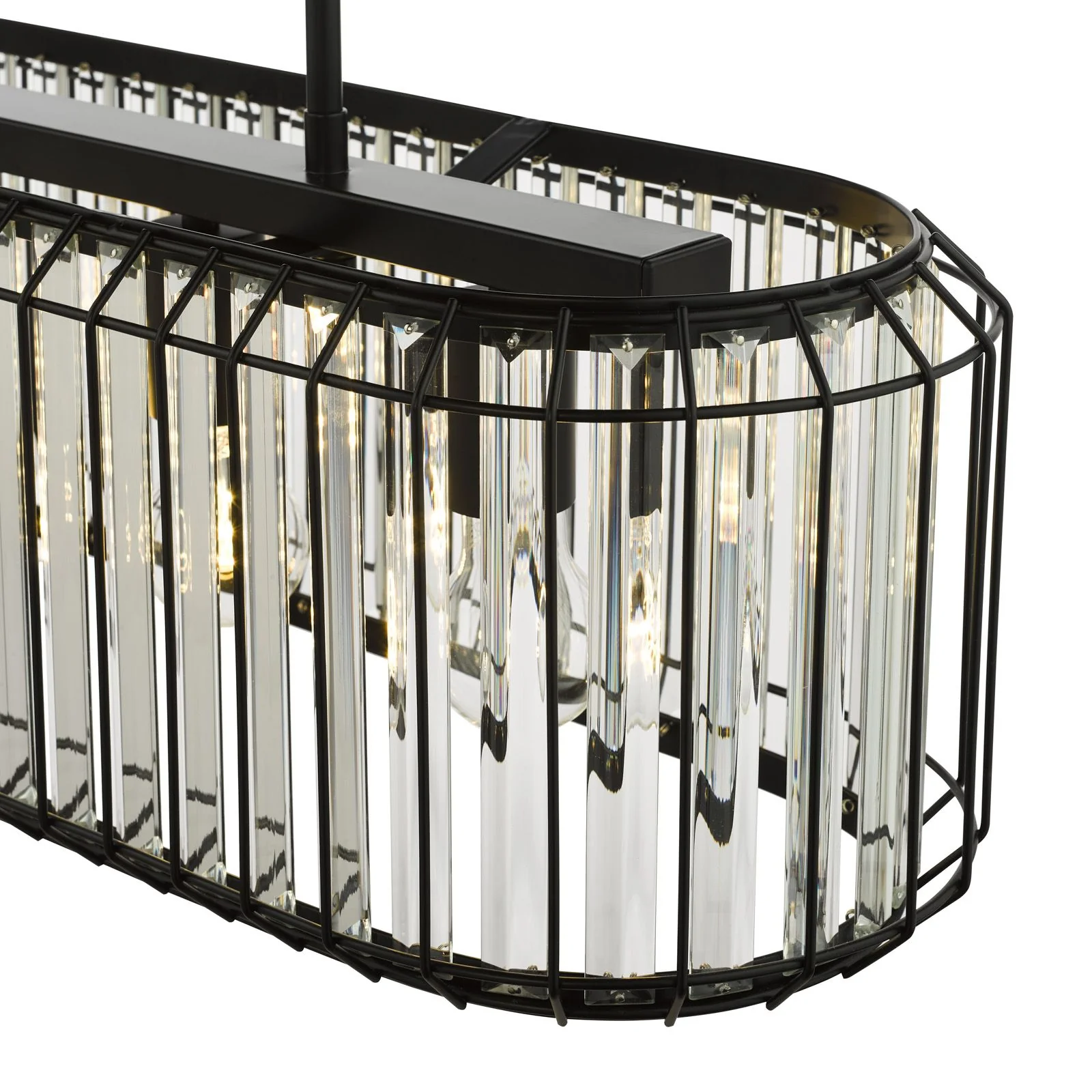 Naeva 5 Light Pendant-  Matt Black and Crystal - Image 3