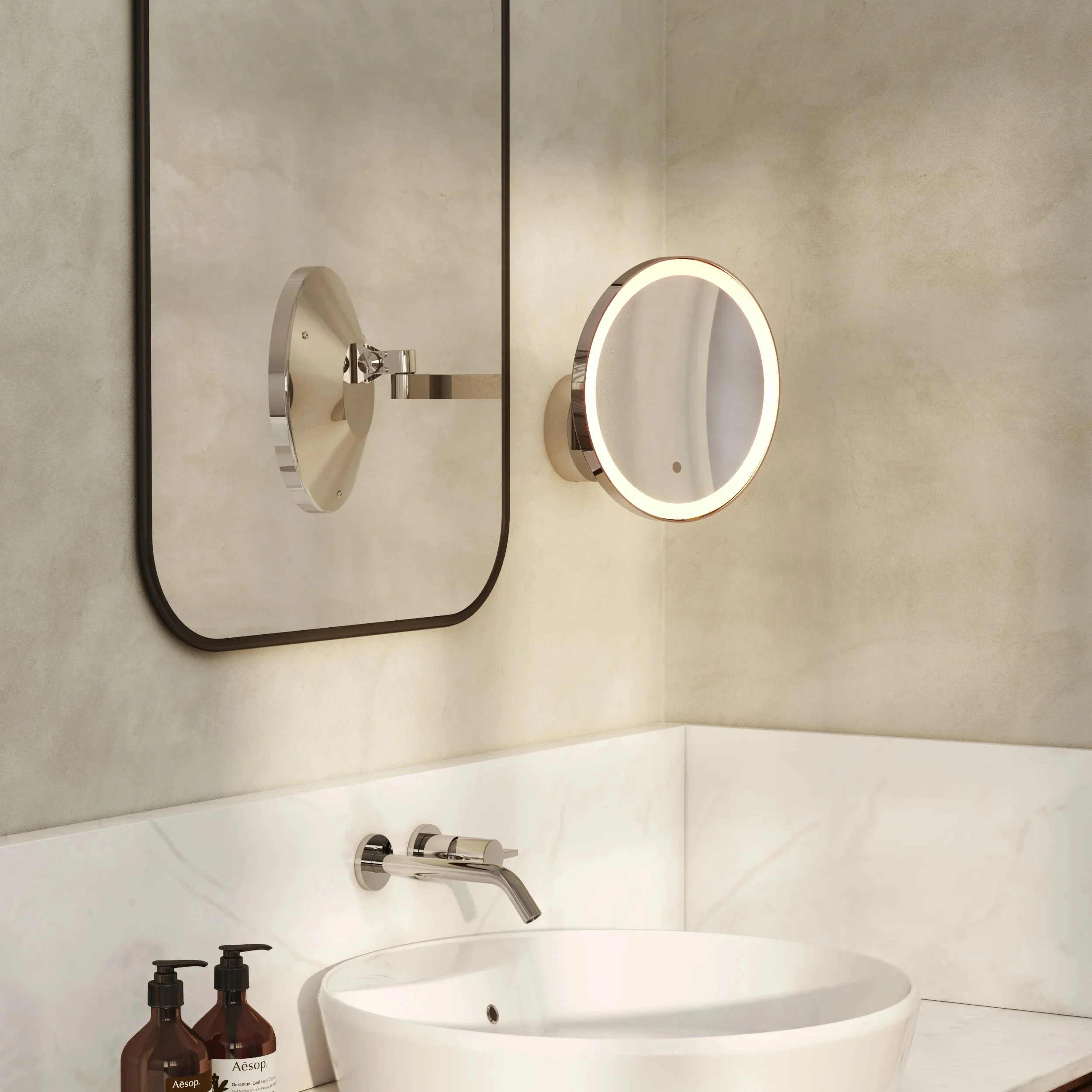 Nagoya Bathroom Mirror- Polished Chrome/ Black - Image 12