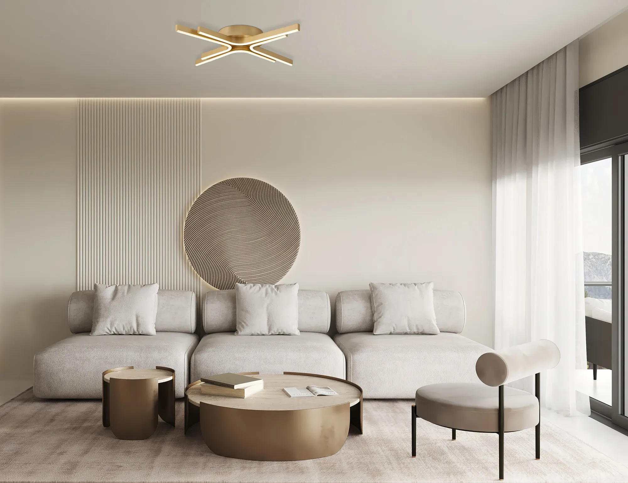 Nambucca 3/4 Arm LED Flush Ceiling - Image 17