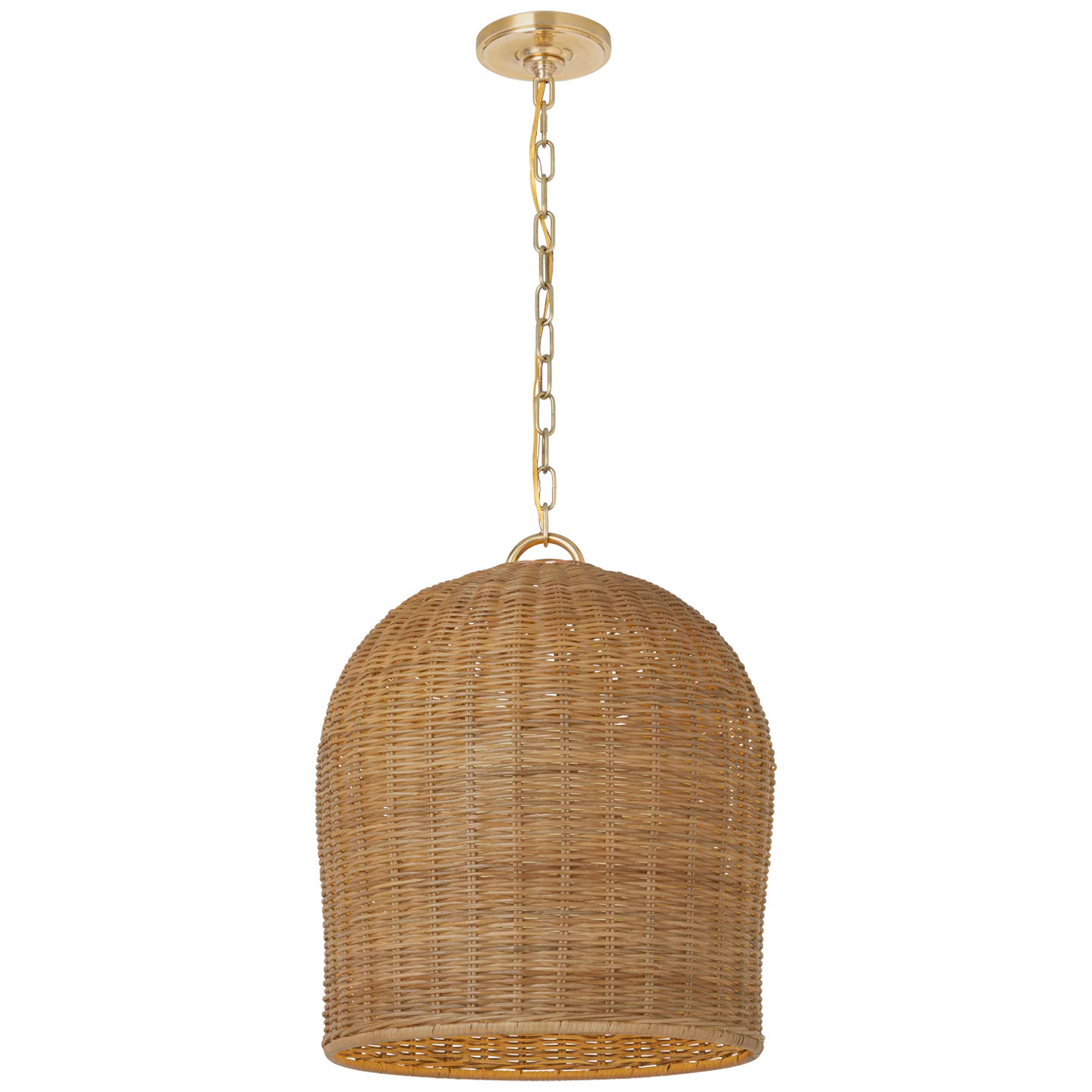 Nancy 18"/25" Woven Hanging Shade- Rattan Finish