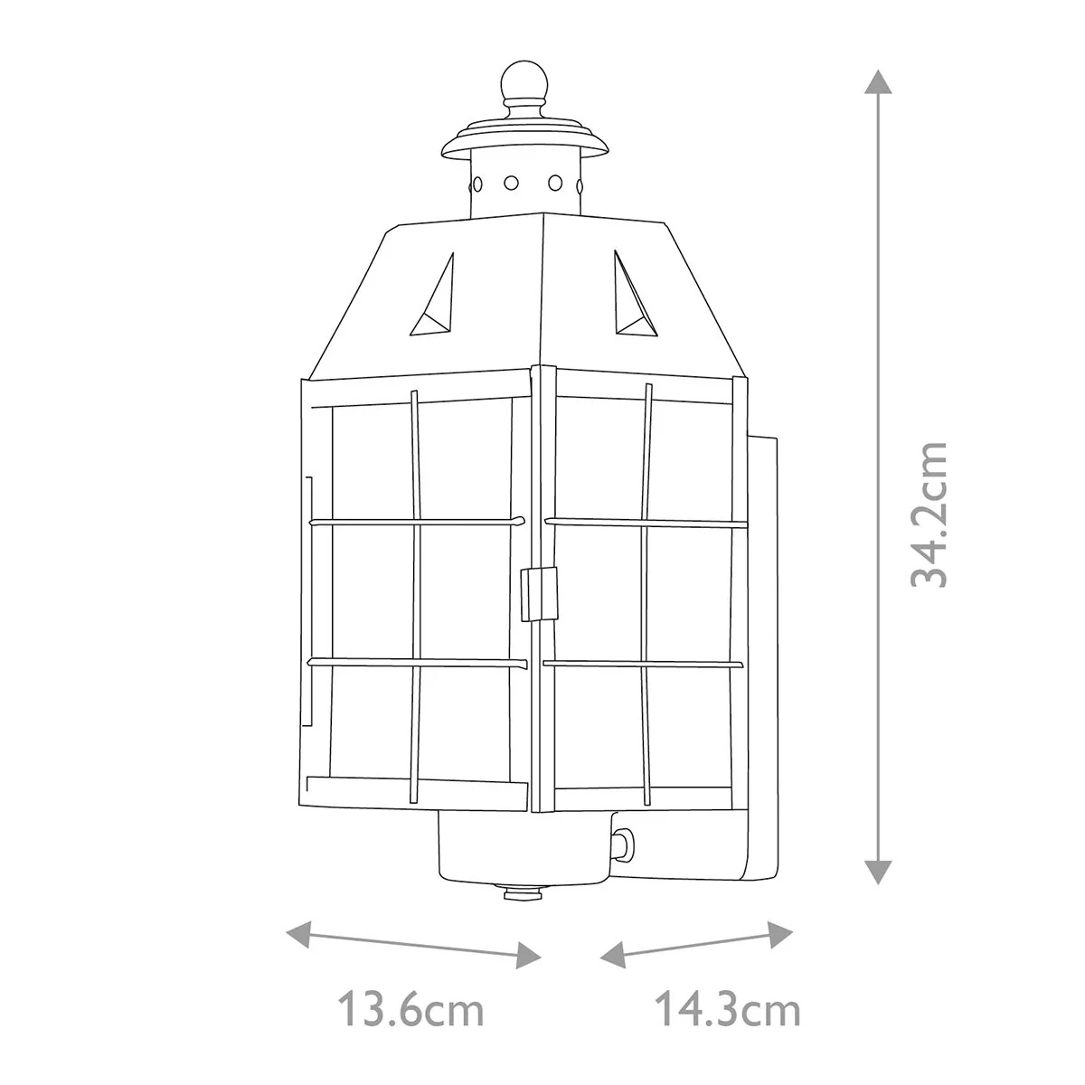 Nantucket 1 Light Extra Small/Medium/Large Outdoor Wall Lantern - Aged Brass E27 IP44 - Image 13