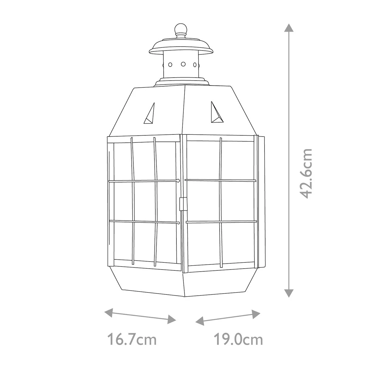 Nantucket 1 Light Extra Small/Medium/Large Outdoor Wall Lantern - Aged Brass E27 IP44 - Image 18