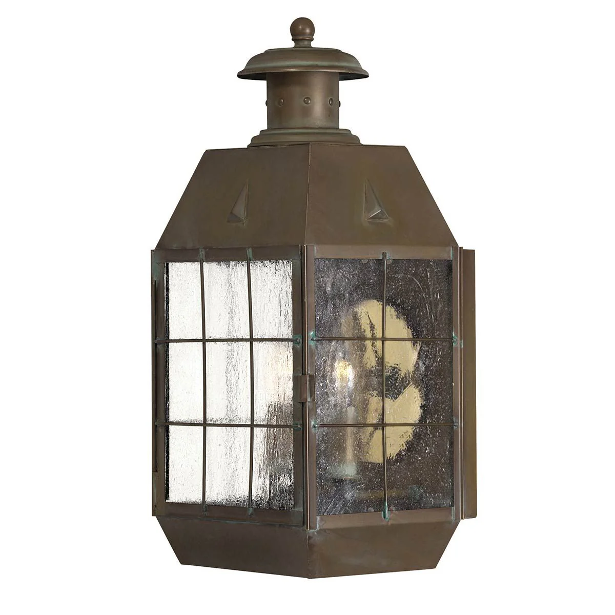 Nantucket 1 Light Extra Small/Medium/Large Outdoor Wall Lantern - Aged Brass E27 IP44 - Image 3
