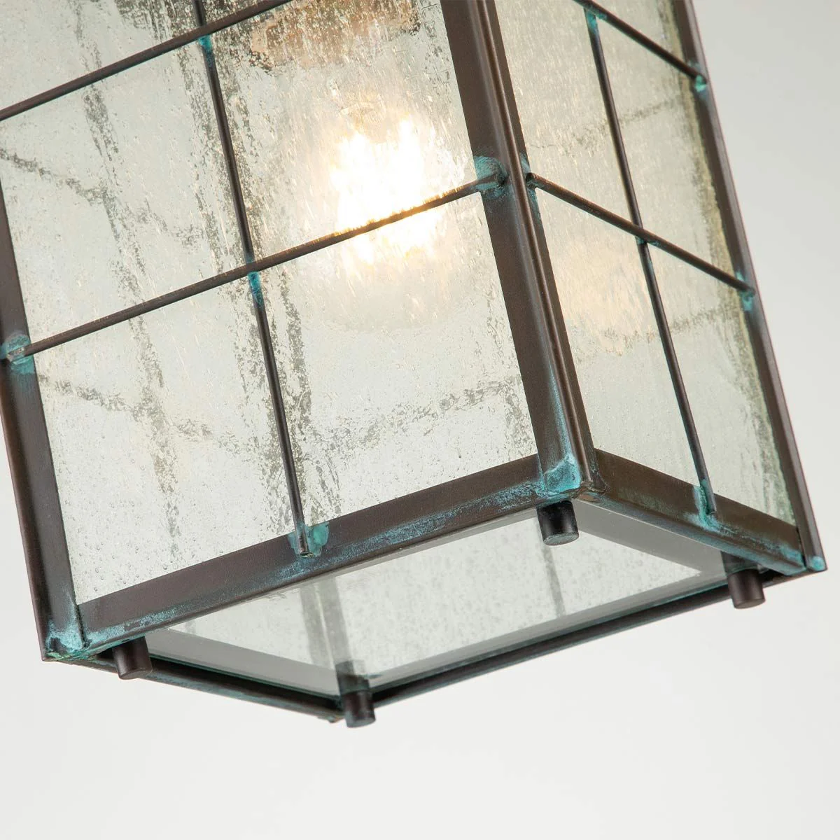 Nantucket 1 Light Medium Chain Lantern - Aged Brass IP44 E27 - Image 4