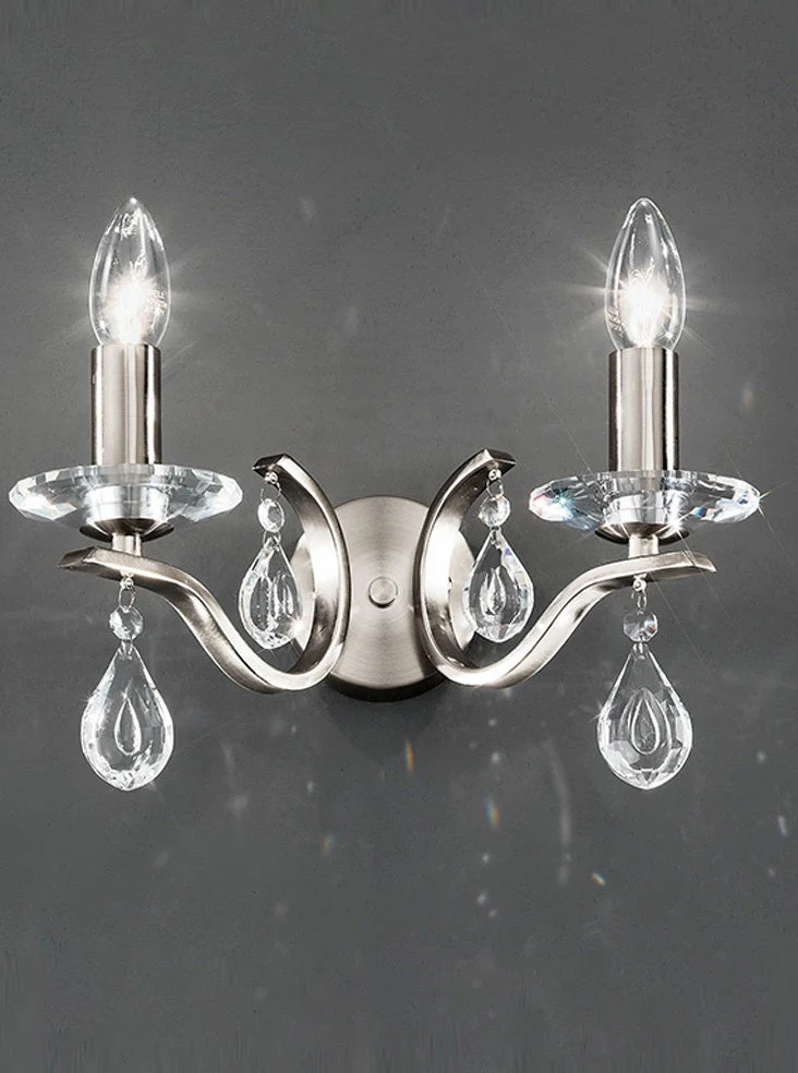 Naomi 2Lt Wall Bracket - Satin Nickel/Bronze/Chrome Finish - Image 2