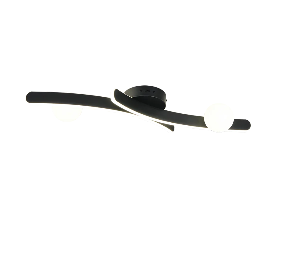 Napoli LED Flush Light- White/ Black Finish - Image 3