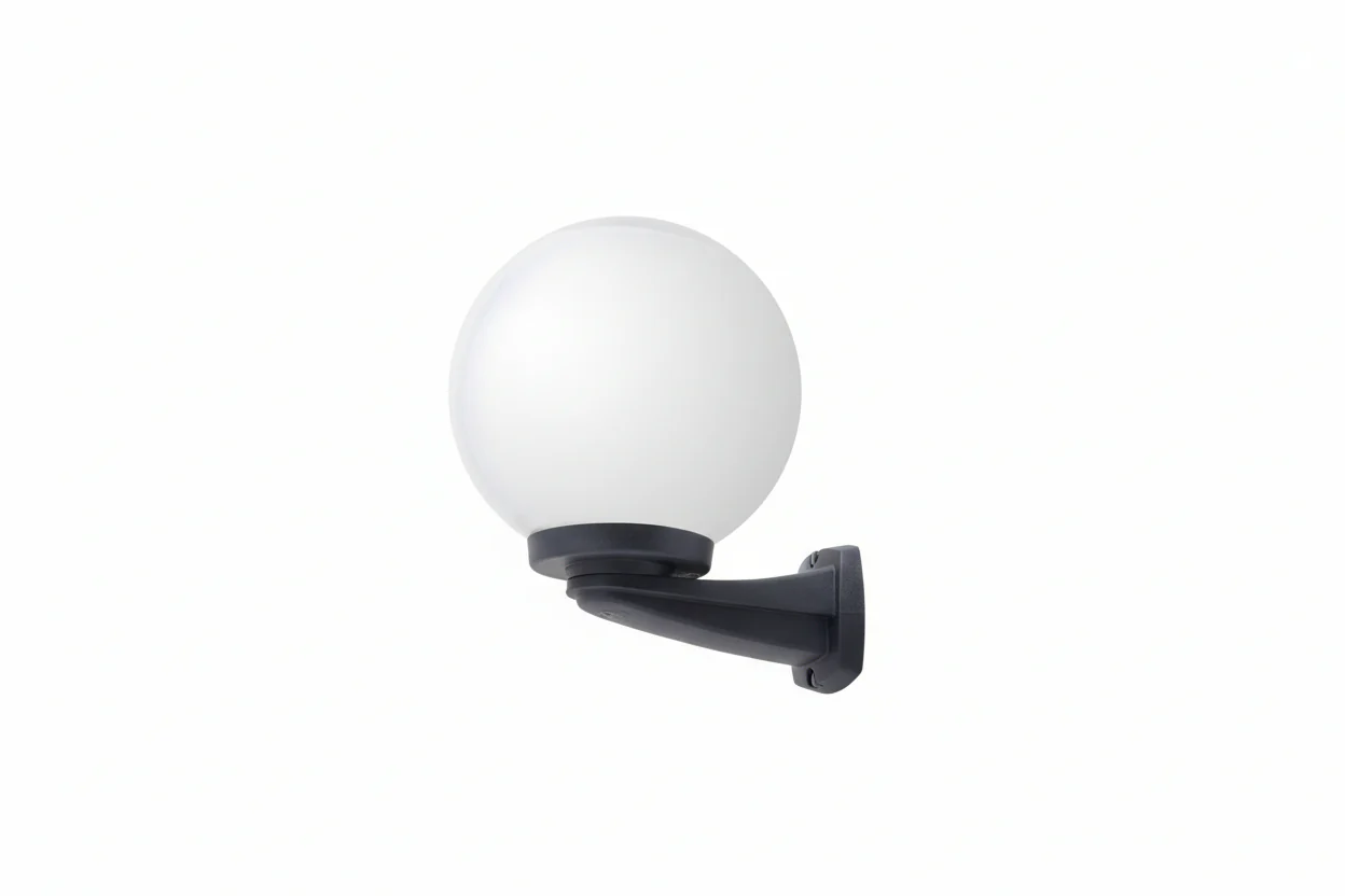 Nardo G250 Black/Grey Globe Wall Light IP55 - Opal/Clear - Image 2